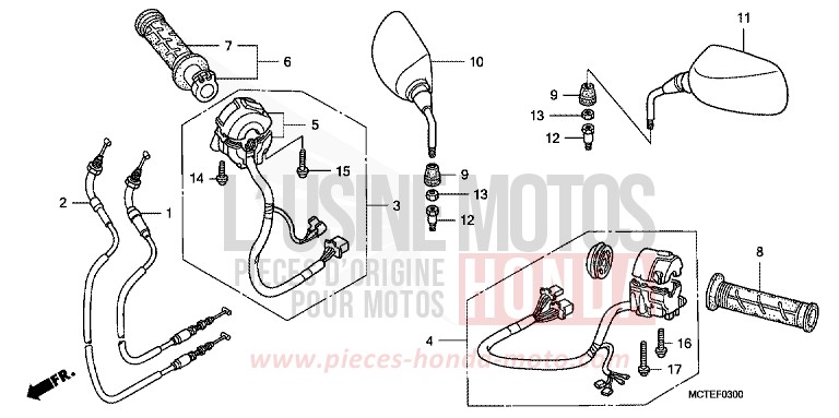 COMMUTATEUR/CABLE de SILVER WING PURE BLACK (NH237) de 2007
